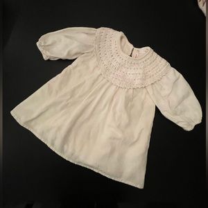 Ivory Zara Kids Crochet Collar Dress